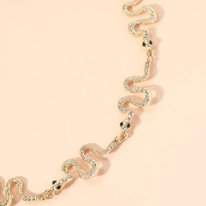 Snake Necklace Rhinestone Crystal Multicolor Party Jewelry