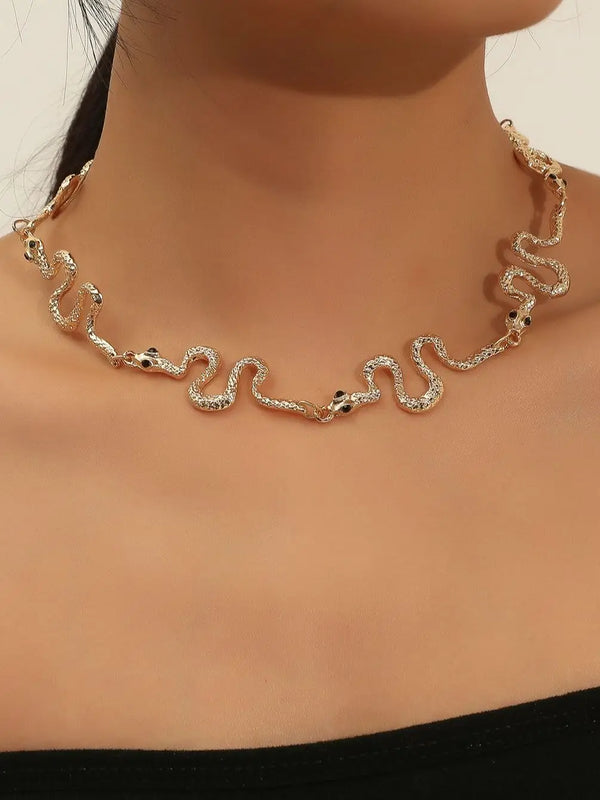 Snake Necklace Rhinestone Crystal Multicolor Party Jewelry