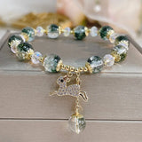 Green Ghost Deer Bracelet Women's Crystal Jewelry Gift