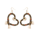 Hand-woven Peach Heart Love Ear Hook Earrings Retro Style