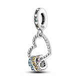 Heart Shape Zircon Pendant 925 Sterling Silver Charm Bead