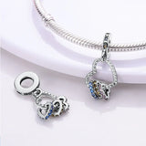 Heart Shape Zircon Pendant 925 Sterling Silver Charm Bead