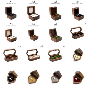 Wood Ring Box Proposal Engagement Ring Holder