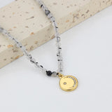 18KGF Banquet Jewelry Woman Natural Stone Beaded Necklace Pendant