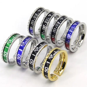 8 Colors Dial Speed Roman Numberal Ring Stainless Steel Wedding Bands