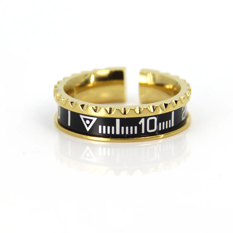 8 Colors Dial Speed Roman Numberal Ring Stainless Steel Wedding Bands