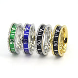 8 Colors Dial Speed Roman Numberal Ring Stainless Steel Wedding Bands