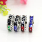 8 Colors Dial Speed Roman Numberal Ring Stainless Steel Wedding Bands