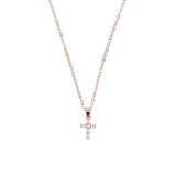 925 Sterling Pave AAAA Cz Tiny Cross Pendant Necklaces For Women
