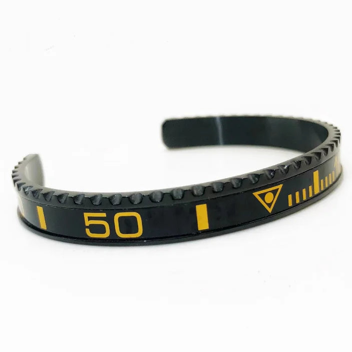 Stainless Steel Roman Cuff Bangle with Speed Bracelet Meter - Multiple Colors