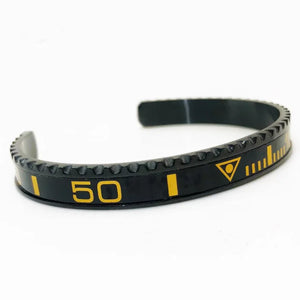 Stainless Steel Roman Cuff Bangle with Speed Bracelet Meter - Multiple Colors