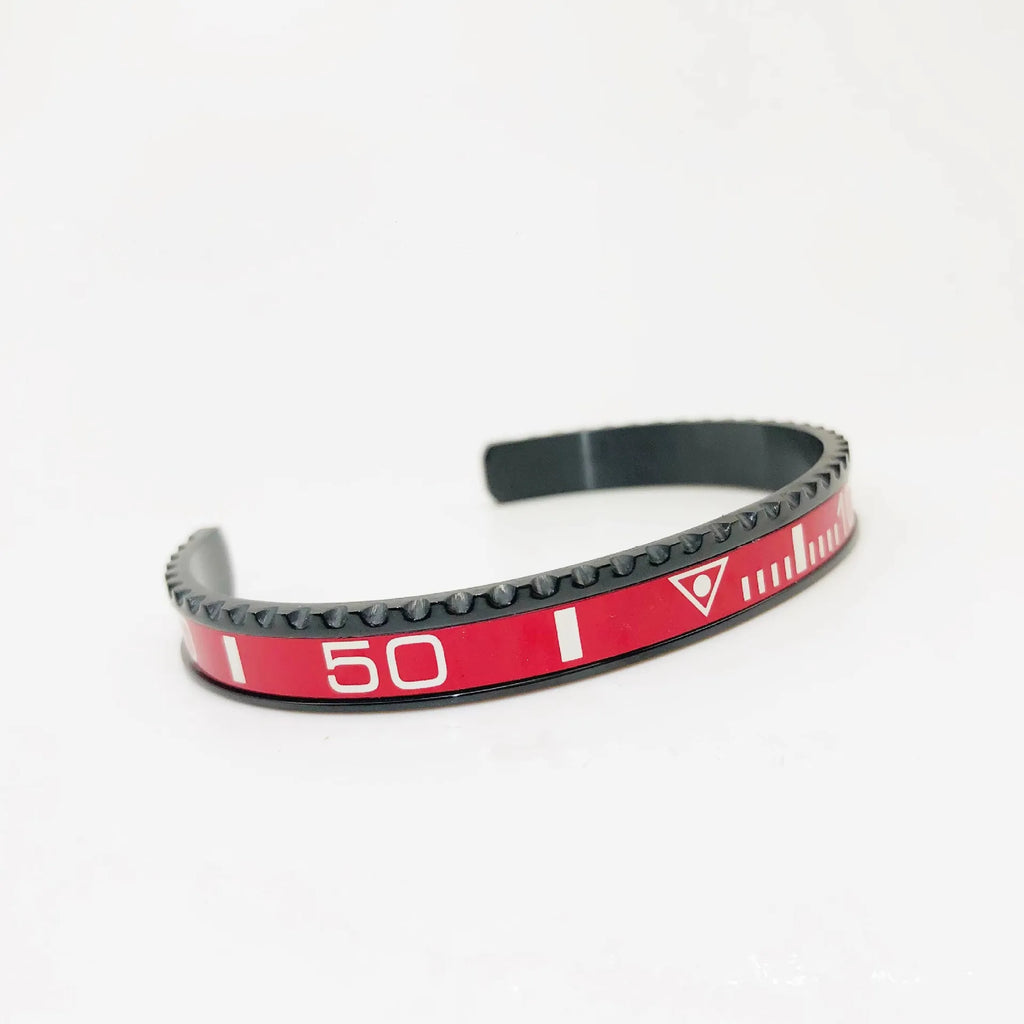 Stainless Steel Roman Cuff Bangle with Speed Bracelet Meter - Multiple Colors