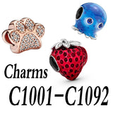 925 Sterling Silver Mouse Charm Beads for DIY Jewelry