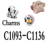Sterling Silver 925 Mouse Charm Beads DIY Jewelry C1093-C1136