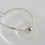 Hip Hop Heart Bracelet for Women 925 Sterling Silver Sweet Girl Bangle Jewelry
