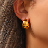 Chunky Hopp Earrings, Stainless Steel Jewelry For Party