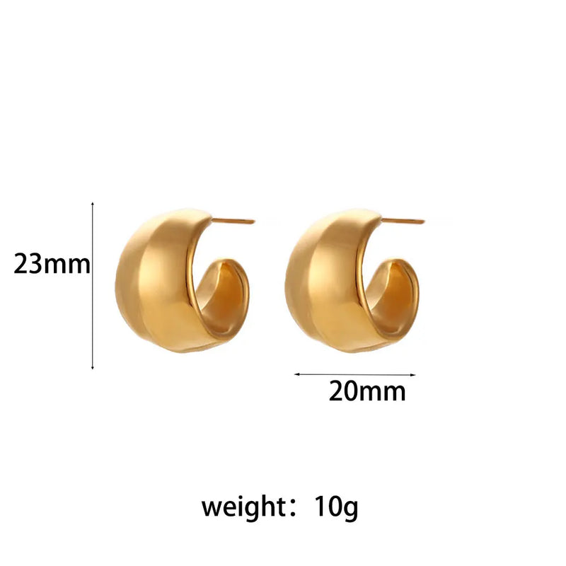 Chunky Hopp Earrings, Stainless Steel Jewelry For Party