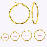 Hoop Earrings Stainless Steel Round Silver Party Jewelry
