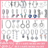 925 Silver Infinite Zircon Ear Studs for Earrings Charm DIY Jewelry