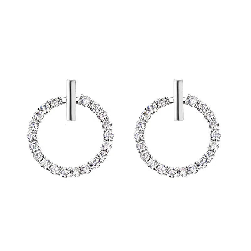 925 Silver Infinite Zircon Ear Studs for Earrings Charm DIY Jewelry