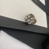 Bronze Diamond Ring Retro Style Romantic Flower Shape Delicate