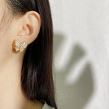Pure 925 Sterling Silver Zircon Stud Earrings