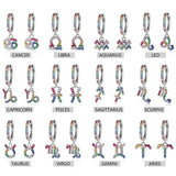 Colorful Zircon Drop Hoop Earrings S925 Sterling Silver