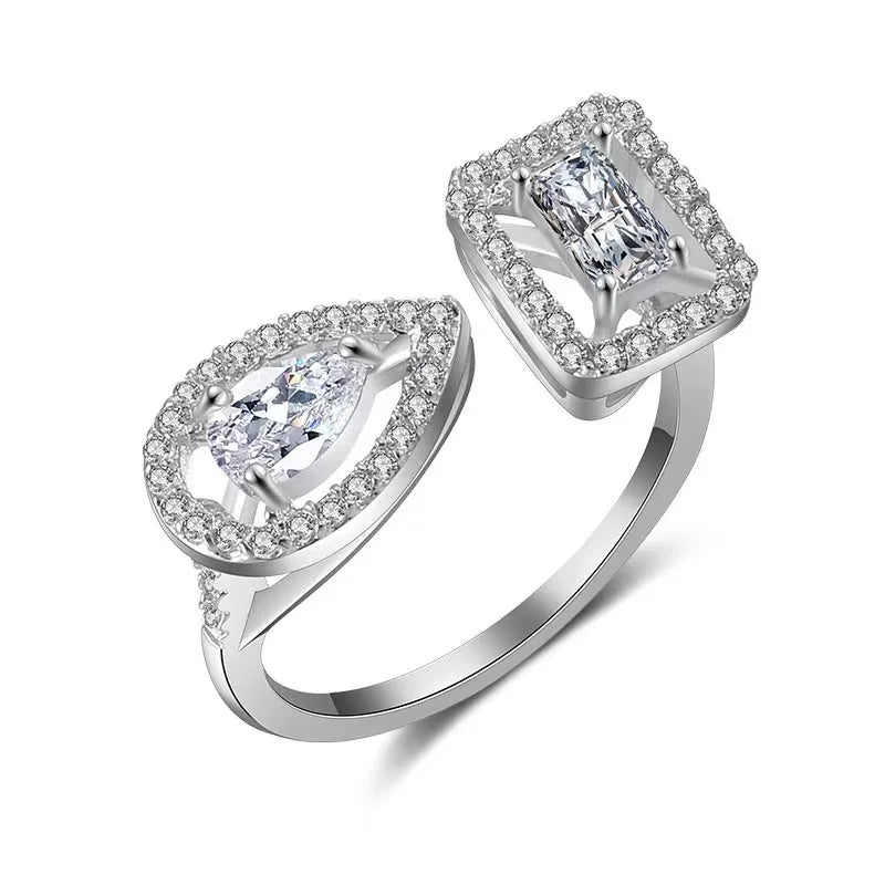 Water Drop CZ Bridal Wedding Ring