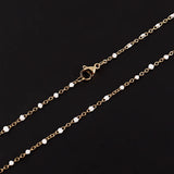 Colorful Women Chain Necklace Stainless Steel Round Bead Link Choker Chain