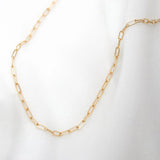 Paperclip Link Chain Necklace Stainless Steel Women Men Jewelry