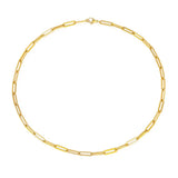 Paperclip Link Chain Necklace Stainless Steel Women Men Jewelry