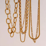 Stainless Steel Paperclip Link Chain Necklace Plated Jewelry