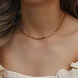 Stainless Steel Paperclip Link Chain Necklace Plated Jewelry