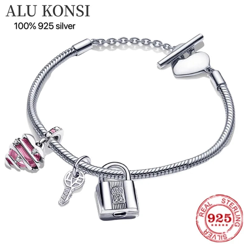 925 Silver Pan Bracelet Women DIY Jewelry