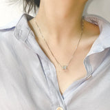 925% Sterling Silver Mini Zircon Pendant Necklace for Women