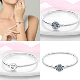 925 Silver Star & Heart Snake Chain Bracelet for Charm Beads DIY Jewelry