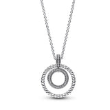 925 Silver Two-Tone Multi-Ring Pendant Necklace Charm Infinity Knot