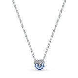 925 Silver Two-Tone Multi-Ring Pendant Necklace Charm Infinity Knot