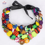 Ankara African Strand Button Necklaces & Pendants For Women Chokers