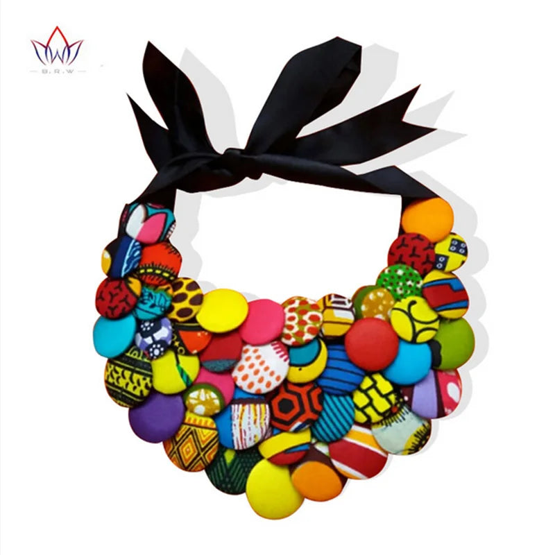 Ankara African Strand Button Necklaces & Pendants For Women Chokers
