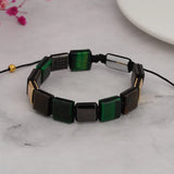 Natural Stone Square Gallstone Bracelet Men Cuff Jewelry