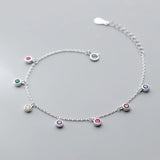 Colorful Zircon Bead Charm Bracelet Wedding Jewelry