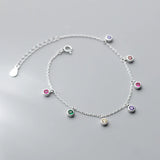 Colorful Zircon Bead Charm Bracelet Wedding Jewelry