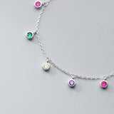 Colorful Zircon Bead Charm Bracelet Wedding Jewelry