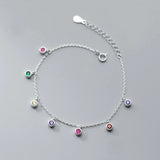 Colorful Zircon Bead Charm Bracelet Wedding Jewelry