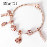 Hot Woman 925 Sterling Silver Charm Beads Pendant Bracelet