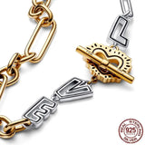 925 Silver Moment Heart Closure Snake Chain Women Bracelet