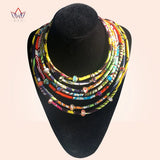 African Style Multicolor Bead Statement Necklace