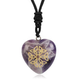Triqueta Pattern Pendant Reiki Healing Crystal Pendant Necklace Quartz Jewelry