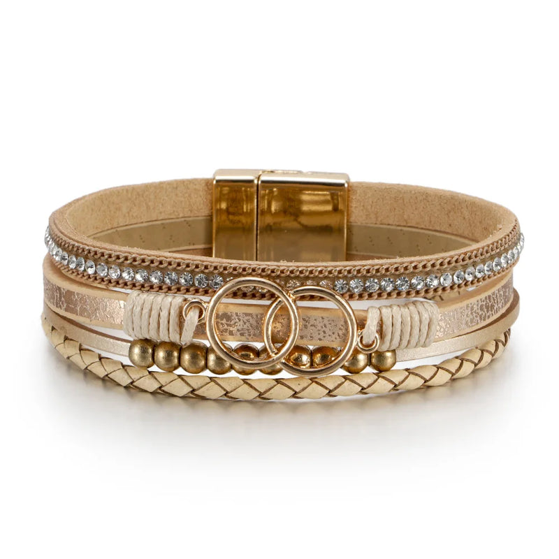 Bohemian Style Braided Leather Bracelet for Girls